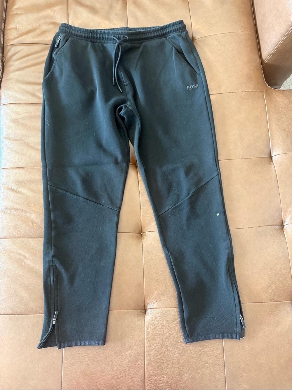 Hugo Boss Black Sweatpants with Lime Accent Logo